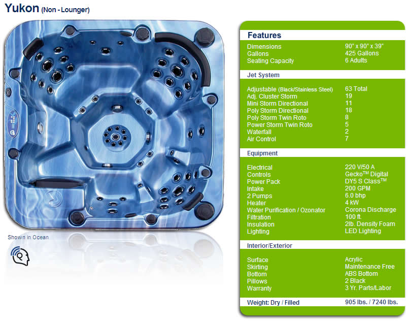 Picture of The Yukon Non Lounger from River Ridge Spas. Supplied by Butts Pumps & Motors Ltd. 